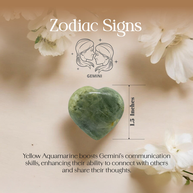 Yellow Aquamarine Puff Heart
