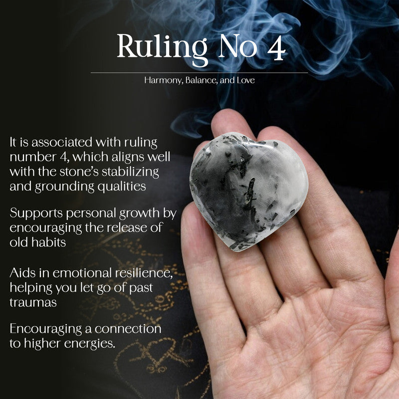 Black Rutilated Puff Heart