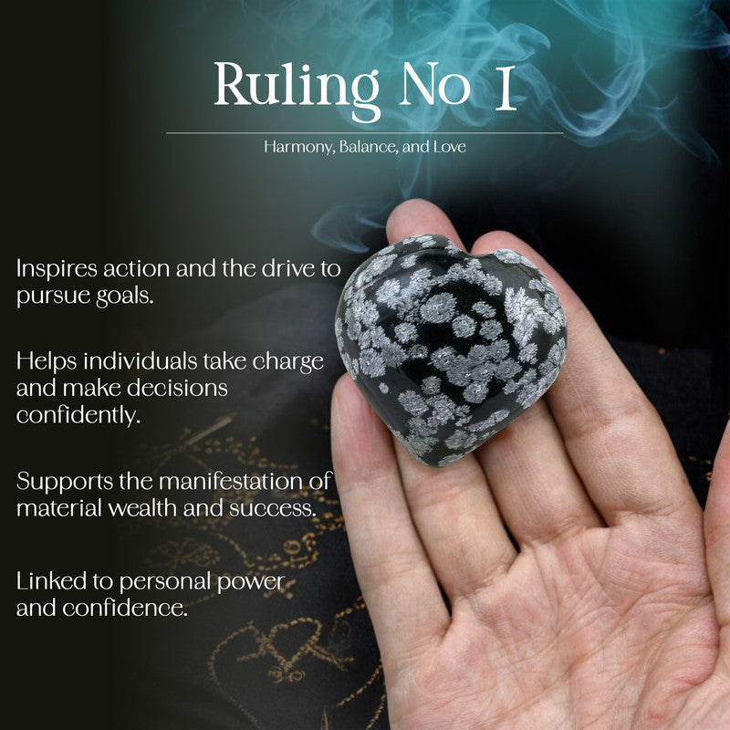 Snowflake Obsidian Puff Heart