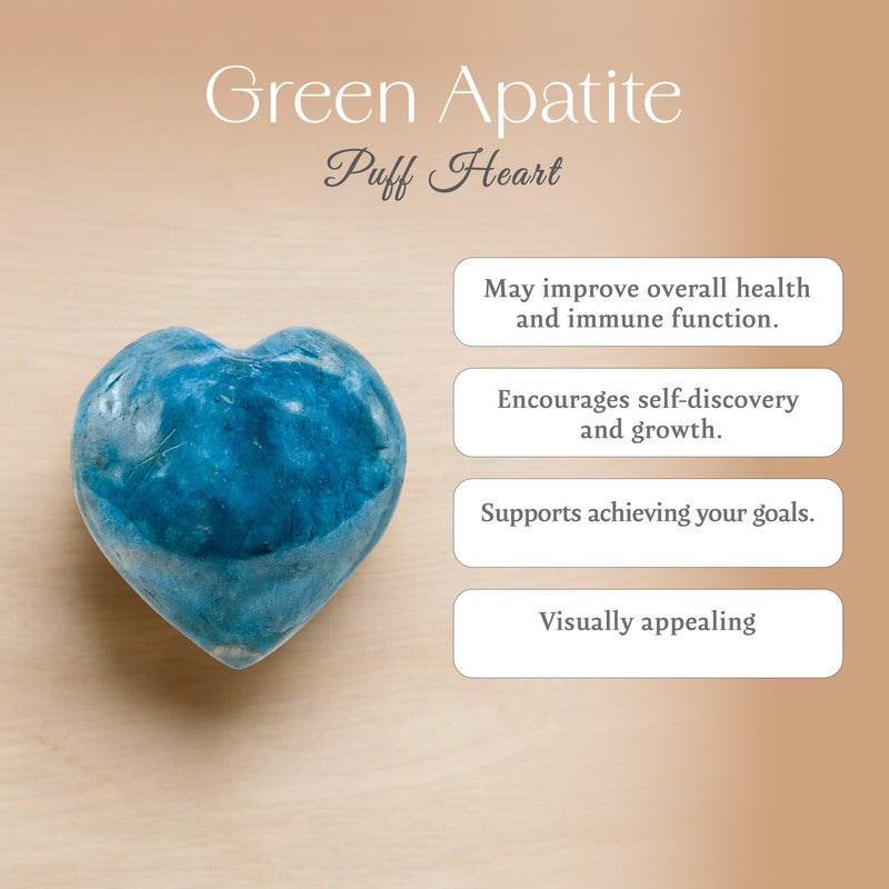 Green Apatite Puff Heart