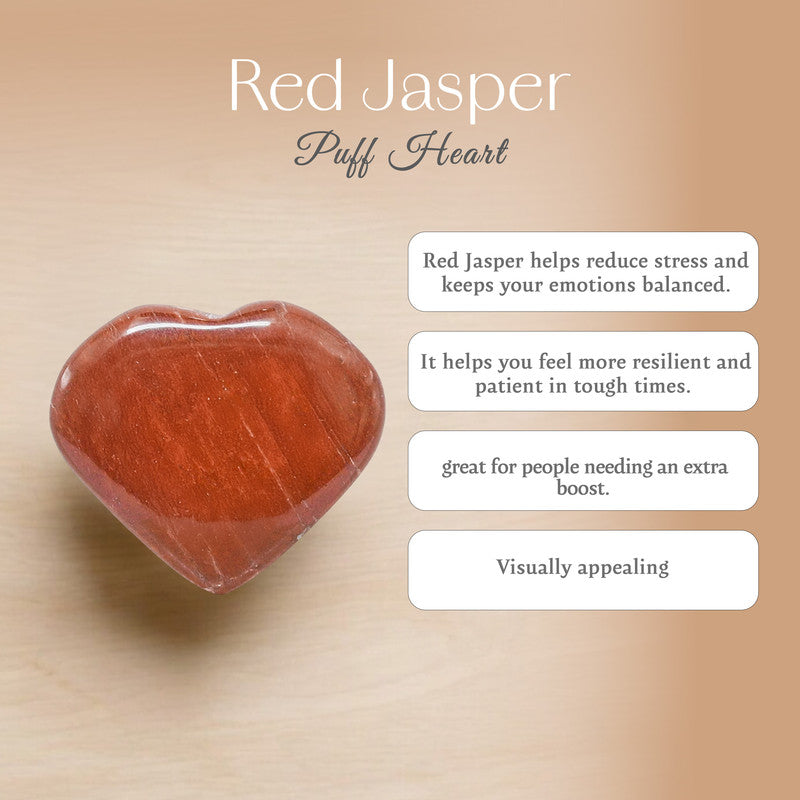 Red Jasper Puff Heart