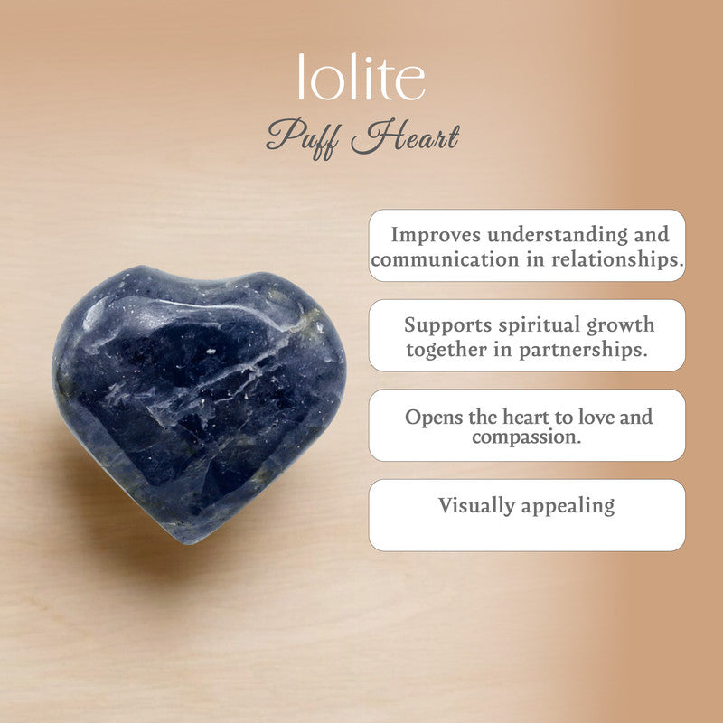 Iolite Puff Heart