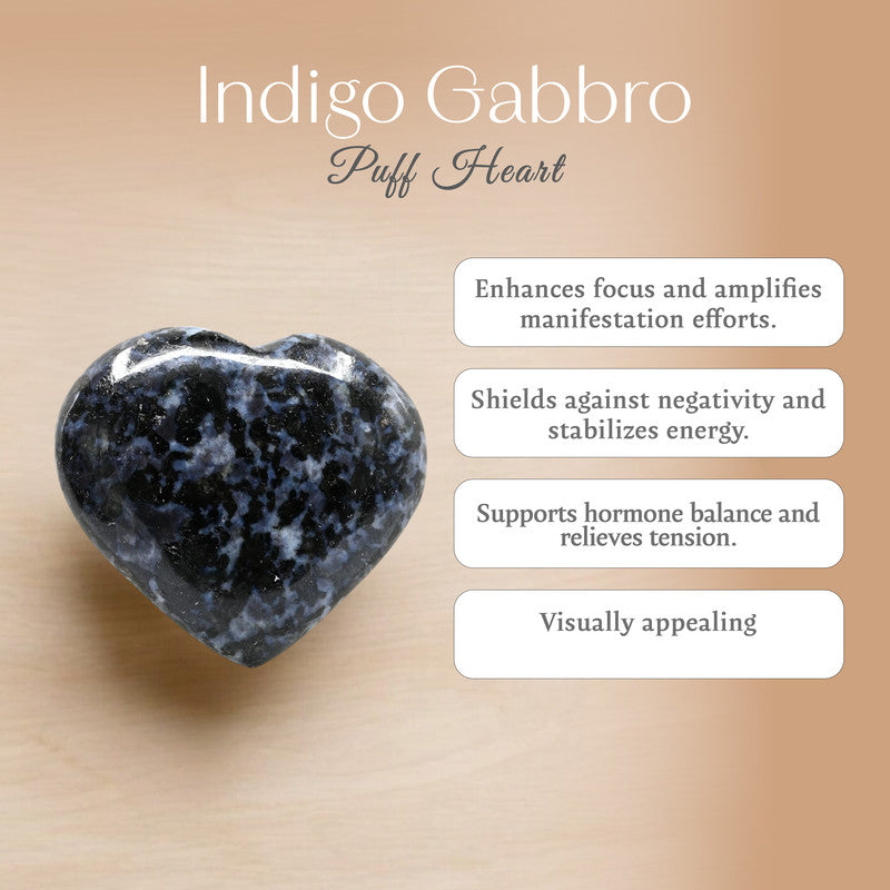 Indigo Gabbro Puff Heart
