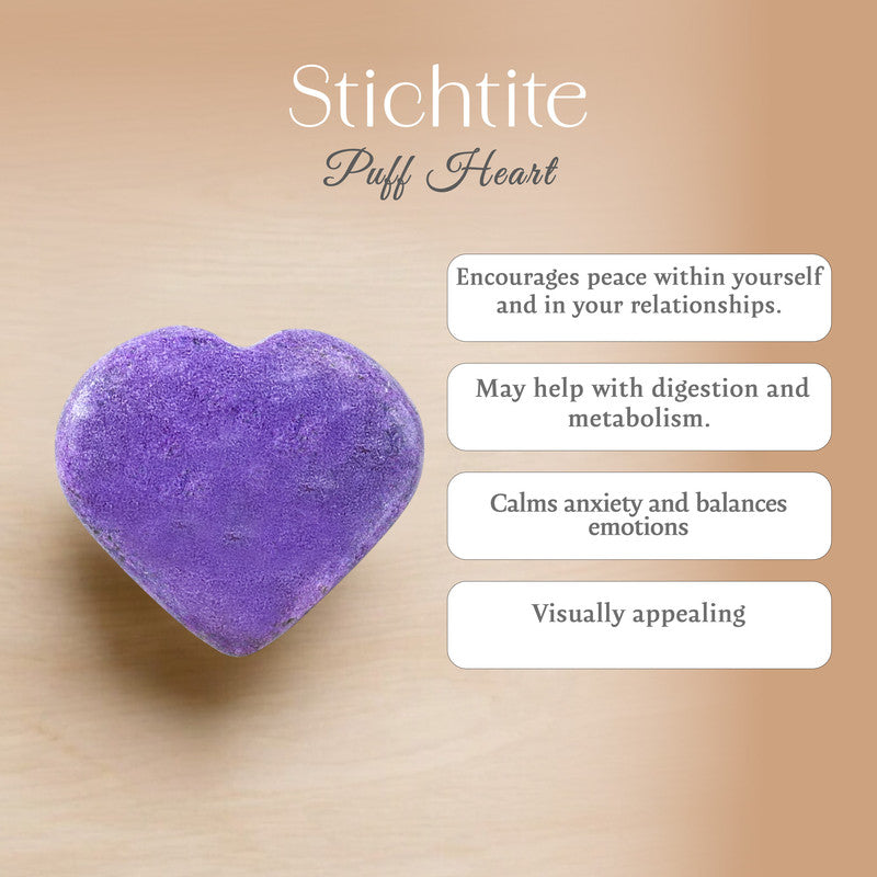 Stichtite Puff Heart
