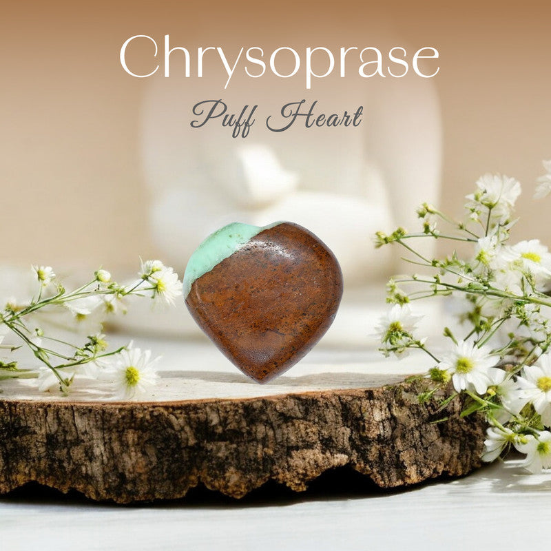 Chrysoprase Puff Heart