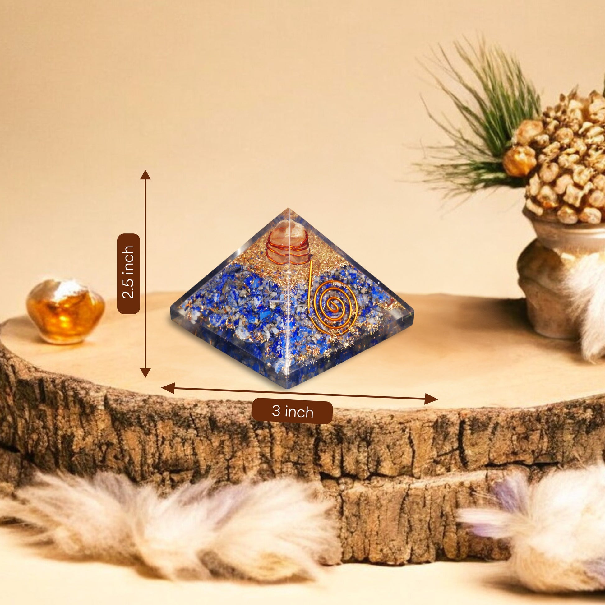 Lapis Lazuli Orgone Crystal Pyramid For Truth