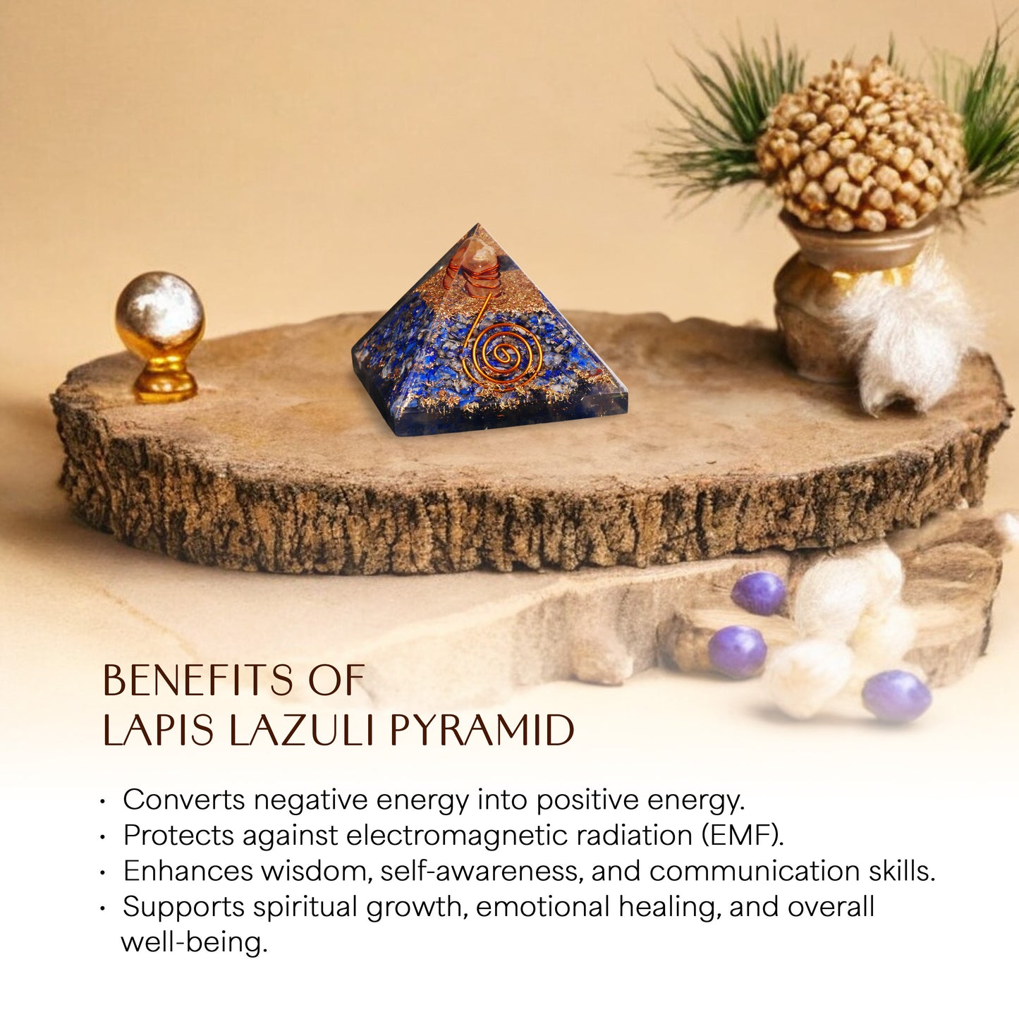 Lapis Lazuli Orgone Crystal Pyramid For Truth