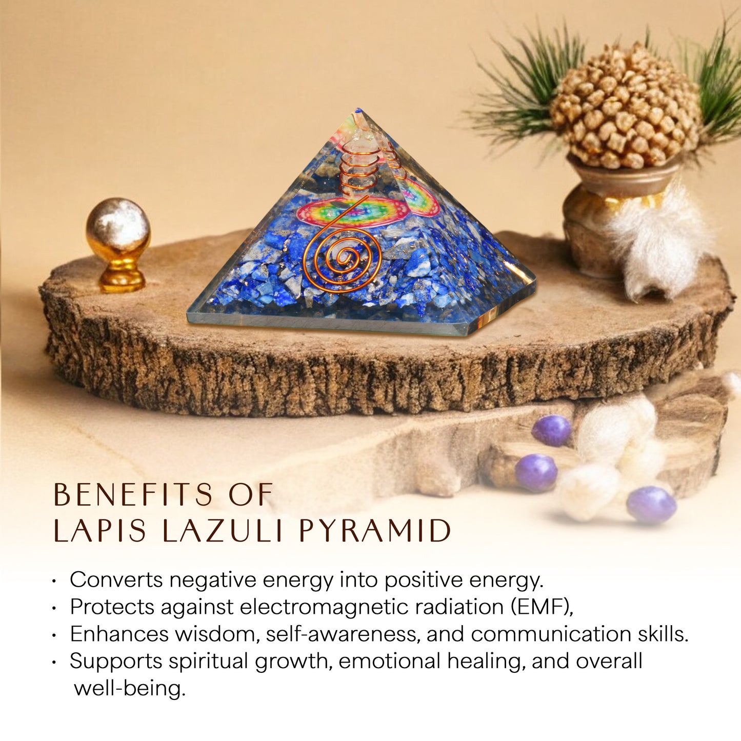 Lapis Lazuli Orgone Pyramid For Emotion Balance