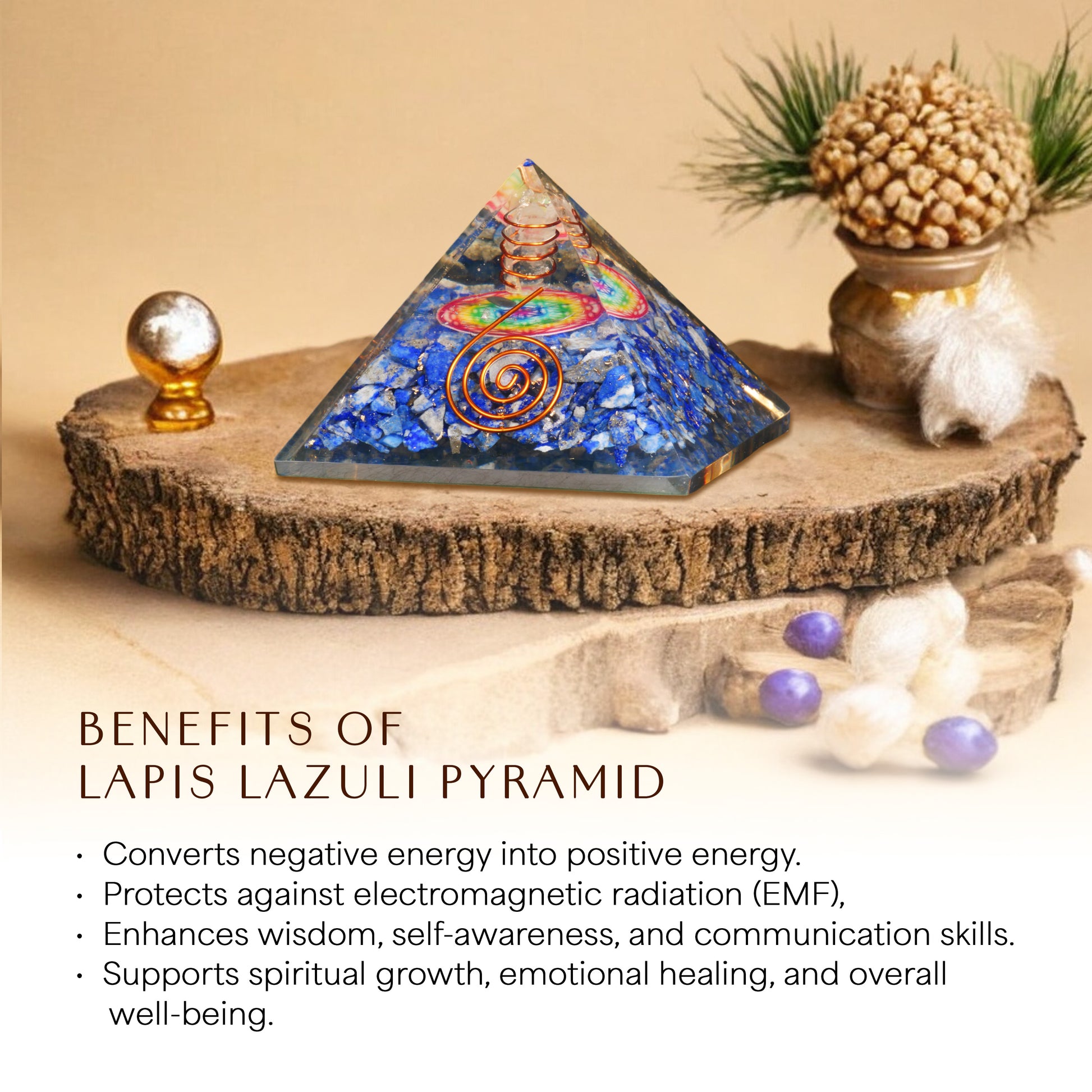 Lapis Lazuli Orgone Pyramid For Emotion Balance
