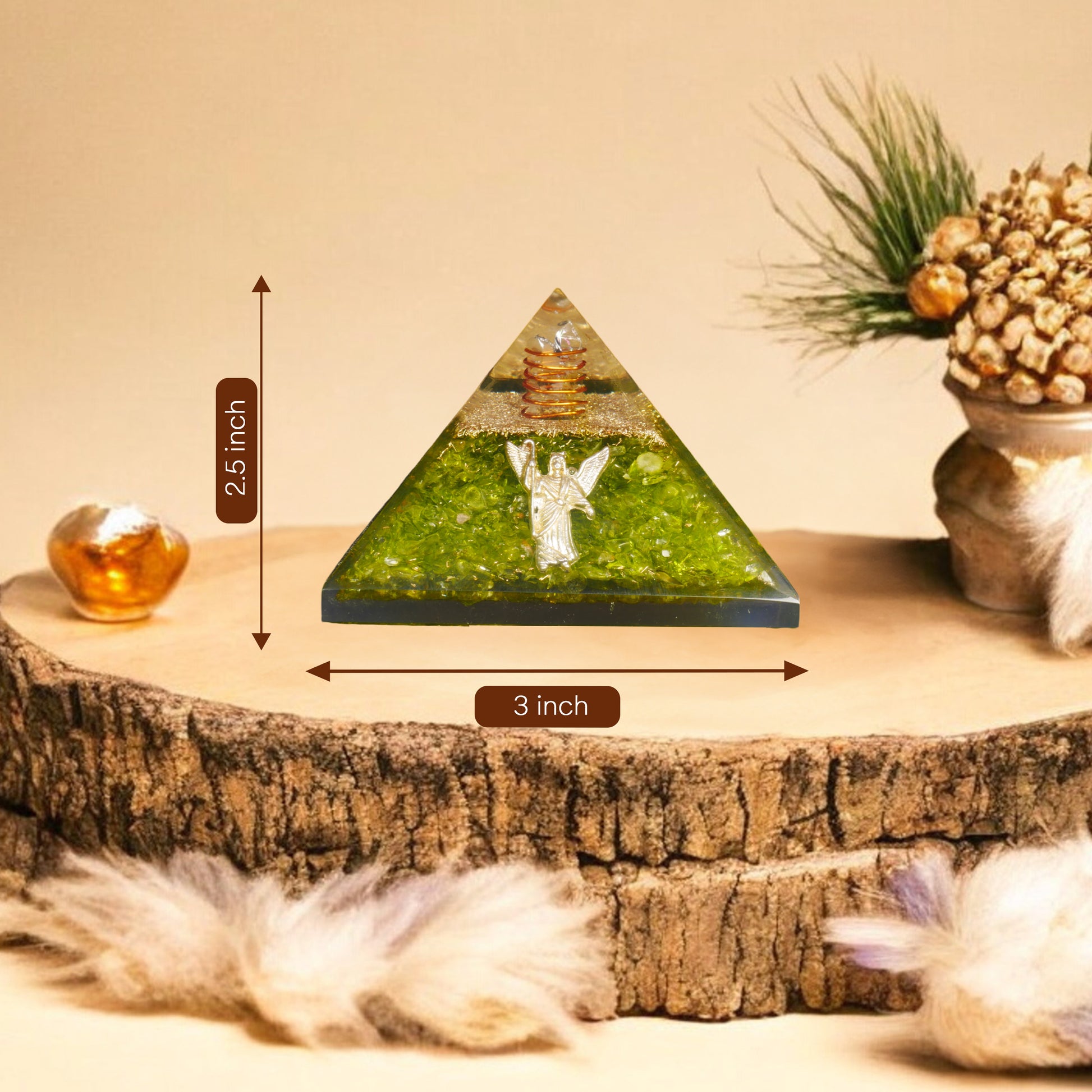 Green Onyx Orgone Pyramid For Confidence