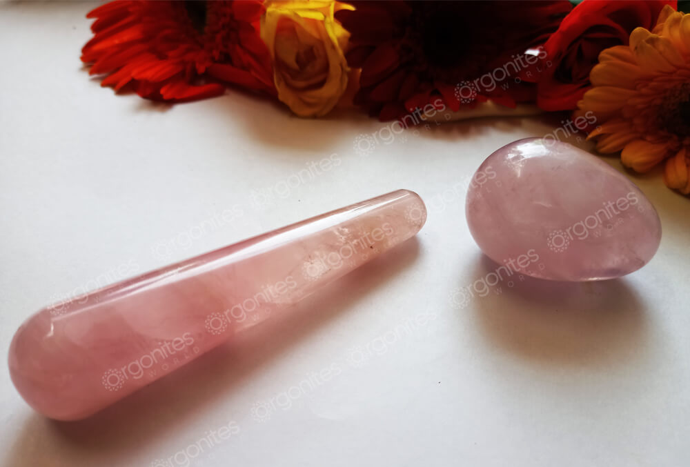 Rose Quartz Yoni Egg and Wand